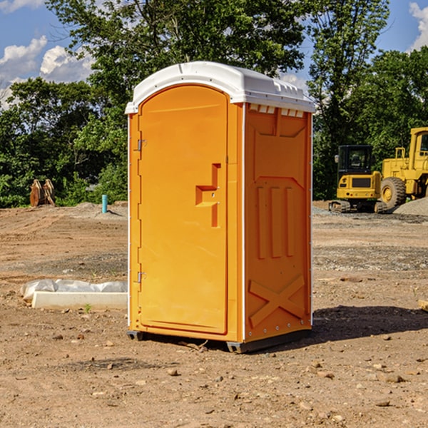 how often are the portable restrooms cleaned and serviced during a rental period in De Baca County New Mexico